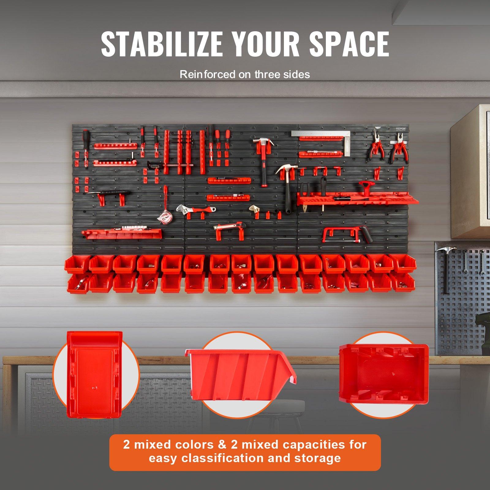 벽걸이형 30칸 플라스틱 부품 정리대, 패널이 있는 하 - Workshop Tools Organizer 리뷰 및 가격